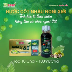 Hộp 10 Chai Nước Cốt Nhàu NONI X68 - 100ml/Chai